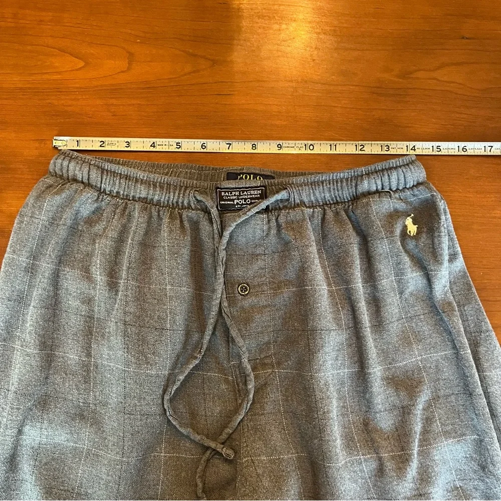 Polo Ralph Lauren Lounge Pants Mens Size M Gray Plaid Drawstring Pajama Bottom - Picture 10 of 12